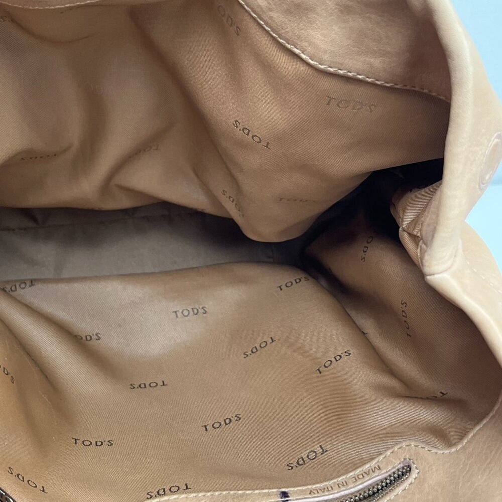 Tod's Leather Top Handle Shoulder Bag Beige - Picture 4 of 4